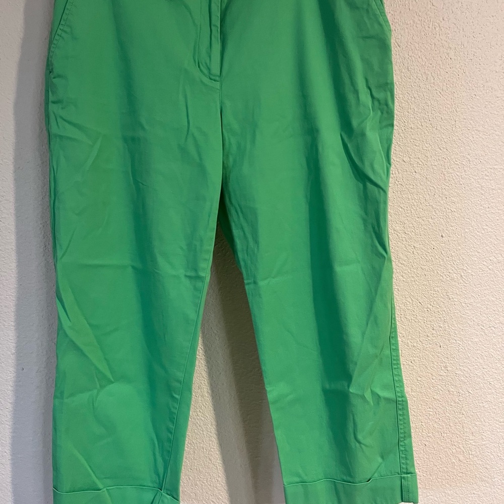 Talbots Lime Green Cotton Beachy  cropped Pants
